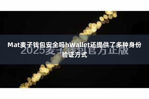 Mat麦子钱包安全吗hWallet还提供了多种身份验证方式